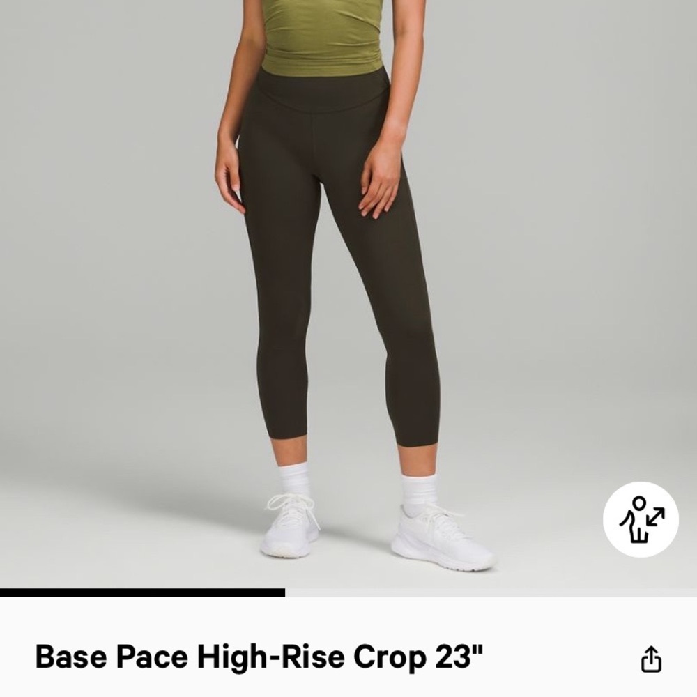 Base Pace High Rise Crop 23” in Dark Olive